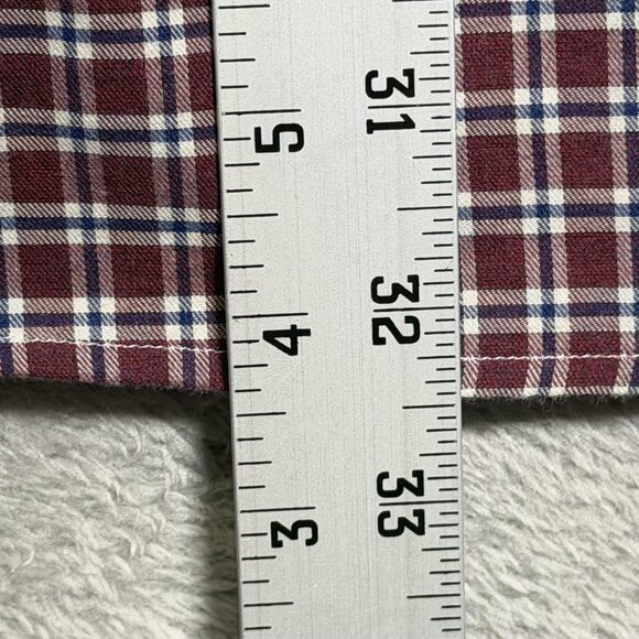 Eton Shirt Mens XL 17.5 Red Blue Plaid Check Contemporary Fit Fine Twill Dress - Picture 5 of 10